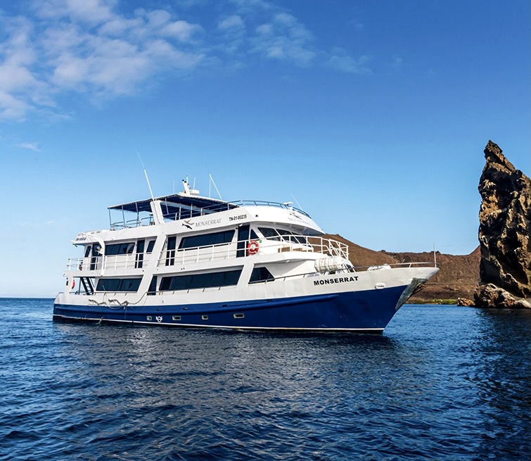 What can I anticipate upon my arrival at the Galapagos Airport for my booked tour on the Monserrat Cruise?